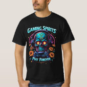 デイオブデス・ゲーミングゲーマースカルデザイン Tシャツ (正面)