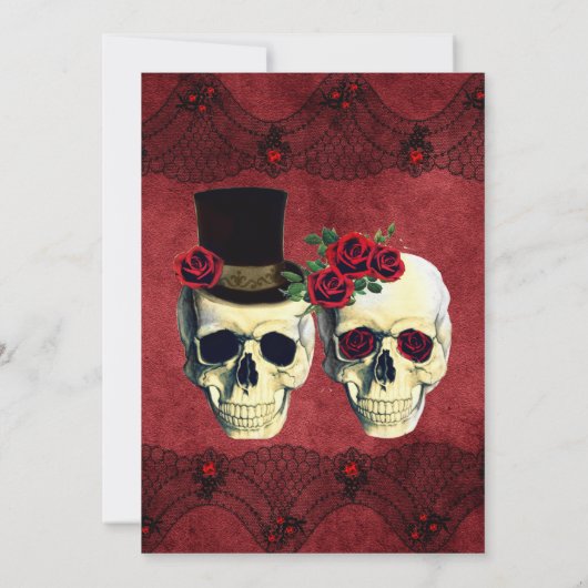 デイオブデッドスカル新郎新婦結婚式招待状 招待状 (裏面)