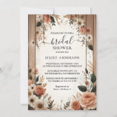 デイガーデン春ウッドボホ素朴ブライダルシャワー 招待状 (正面)