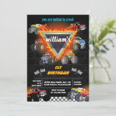 デイキッズボーイカークールモンスタートラック1歳 招待状 (スタンド正面)