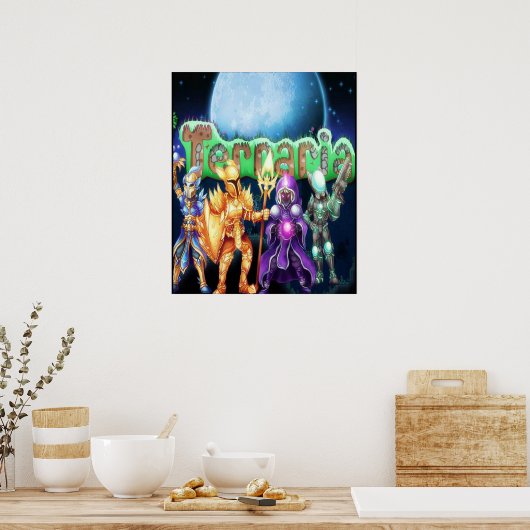 デイギフトテラリアゲームクリスマス ポスター (キッチン)