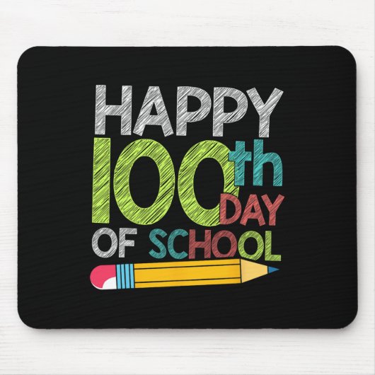 デイギフト学生キッズハッピー100日の学校 マウスパッド (正面)