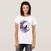 デイグラフィック神秘的な天空の黒猫の月 Tシャツ (正面フル)