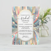 デイグラムブライトパステルグラデーショングリッターブライダルシャワー 招待状 (スタンド正面)