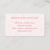 デイケアかわいいベビーペンギンピンクビジネスカード 名刺 (裏面)