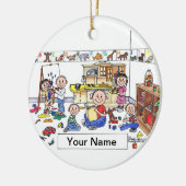 デイケアの労働者-男性 セラミックオーナメント (左)