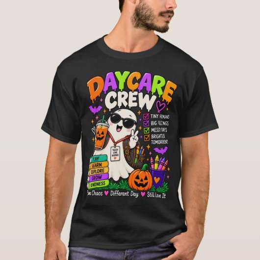 デイケアクルー ハロウィン 保育士 Tシャツ (正面)