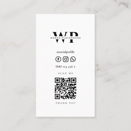 デイケアモダンベビーシッターのモノグラム子供部屋 名刺 (裏面)