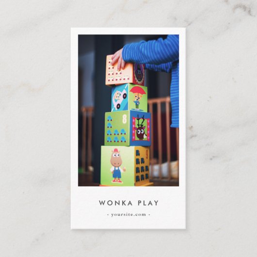 デイケアモダンベビーシッターのモノグラム子供部屋 名刺 (正面)