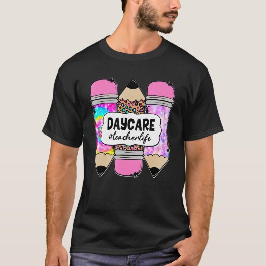 デイケア先生ライフ3鉛筆先生バックトゥ Tシャツ (正面)