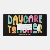 デイケア先生 |おもしろいカラフル文字 デスクマット (キーボード&マウス)