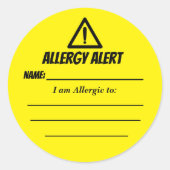 デイケア用アレルギー警報シール，日曜学校 ラウンドシール (正面)