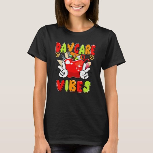 デイケア 女の子 子供たち 新学期 Tシャツ (正面)