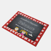 デイケパーソナライズされたアアルファベットの歓迎 ドアマット (アングル)