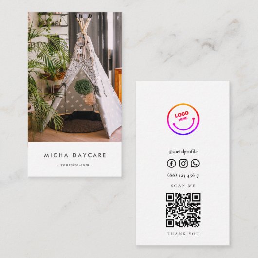 デイケーモダンサビーシッター子供部屋託児 名刺 (正面/裏面)