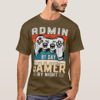 デイゲーマーによる管理者ナイトビデオゲーミングファンRetr Tシャツ