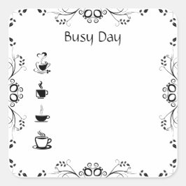 デイコー忙しヒー弾スクエアジャーナルプランナー スクエアシール