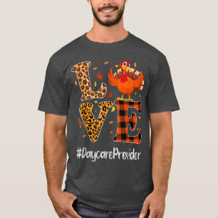 デイサービスプロバイダラブサンクスギビングLeopard Turkey Tシャツ