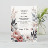 デイシルクピンクボホーピーニーガーデンダスティーバラ結婚ズ 招待状 (スタンド正面)