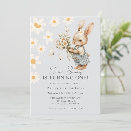 デイジーいくつかのバニーが1つの復活祭を回している 招待状 (スタンド正面)