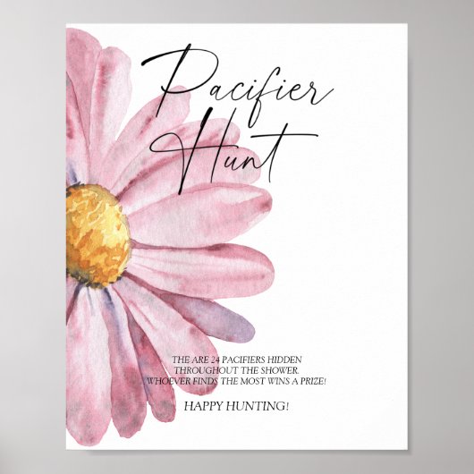 デイジーおしゃぶり狩りベビーシャワーゲーム ポスター (正面)