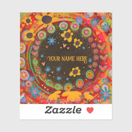 デイジーおもしろいパーソナライズされたスクエアインスピレーション シール (シート)