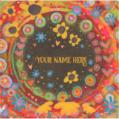 デイジーおもしろいパーソナライズされたスクエアインスピレーション シール (正面)