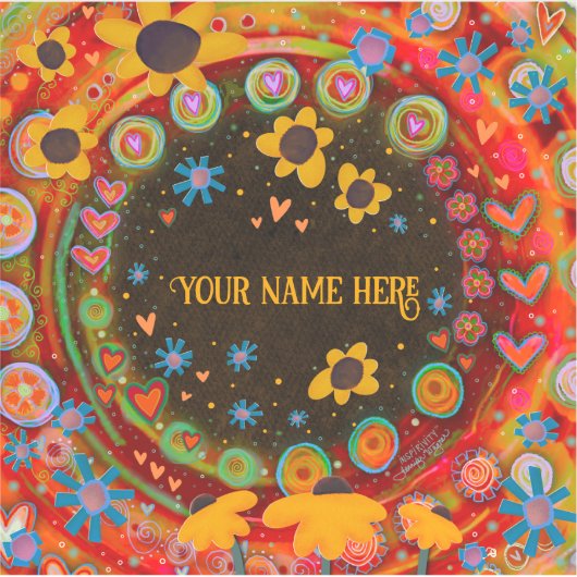 デイジーおもしろいパーソナライズされたスクエアインスピレーション シール (正面)