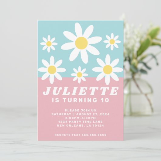 デイジーおもしろい誕生日パーティーの招待 招待状 (スタンド正面)