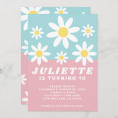 デイジーおもしろい誕生日パーティーの招待 招待状 (正面/裏面)