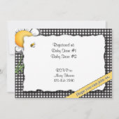 デイジーおよびギンガムのベビーシャワーの招待状 招待状 (裏面)