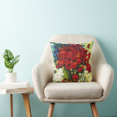 デイジーおよびケシが付いているつぼ クッション (椅子)