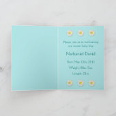 デイジーおよびストライプな男の赤ちゃんの誕生の発表 案内状 (内部)