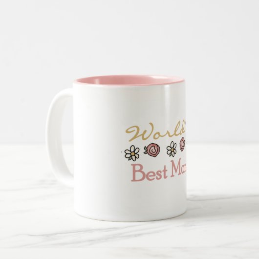 デイジーおよびバラの世界で最も最高のなお母さん ツートーンマグカップ (正面左)