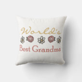 デイジーおよびバラの世界で最も最高のな祖母のギフト クッション (裏面)