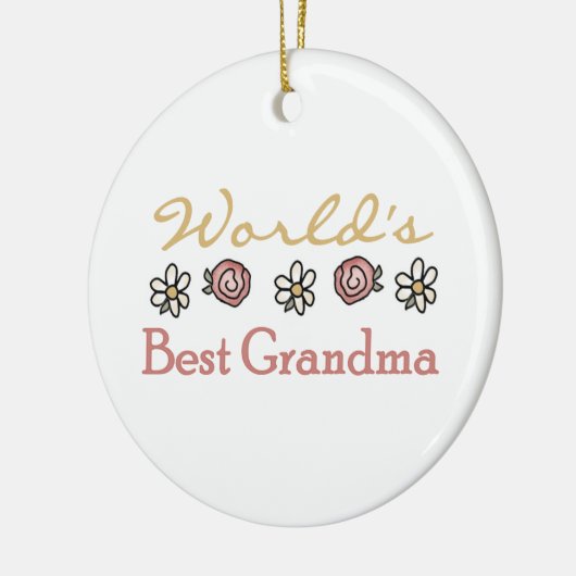 デイジーおよびバラの世界で最も最高のな祖母のギフト セラミックオーナメント (左)