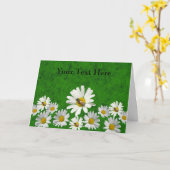 デイジーおよび蜂のテンプレートカード カード (黄色い花)