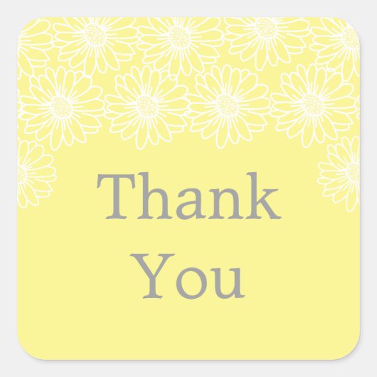 デイジーお洒落ありがとうシール スクエアシール (正面)