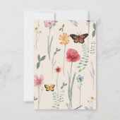 デイジーお洒落イエローワイルドフラワーウェディングRSVP 出欠カード (裏面)