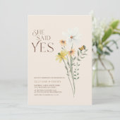 デイジーお洒落ワイルドフラワー彼女が言ったYes婚約 招待状 (スタンド正面)
