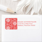 デイジーお洒落差出人住所ラベル、赤 ラベル (インサイチュ)