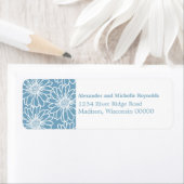 デイジーお洒落差出人住所ラベル、青 ラベル (インサイチュ)