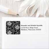 デイジーお洒落差出人住所ラベル、黒 ラベル (インサイチュ)