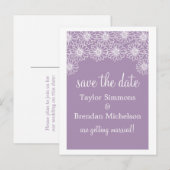 デイジーお洒落日付はがき、薄紫を保存 案内ポストカード (正面/裏面)