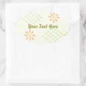 デイジーかわいらしの花 楕円形シール (バッグ)