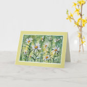 デイジーかわいらしフラワーウォータカラーカード カード (黄色い花)