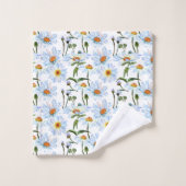 デイジーかわいらしフラワーラバーバスルーム バスタオルセット (ウォッシュタオル)