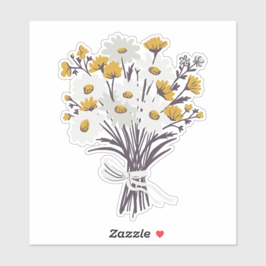 デイジーかわいらしブーケフローラワイルドフラワー シール (シート)