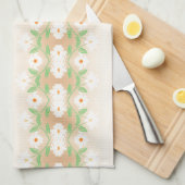 デイジーかわいらしプリントティータオル キッチンタオル (四つ折り)
