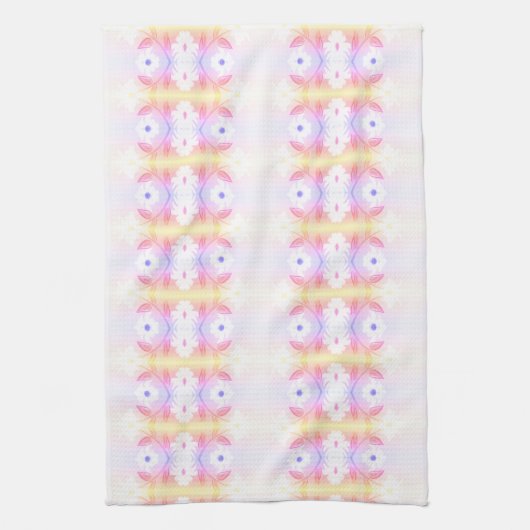 デイジーかわいらしプリントティータオル（ピンク） キッチンタオル (縦)